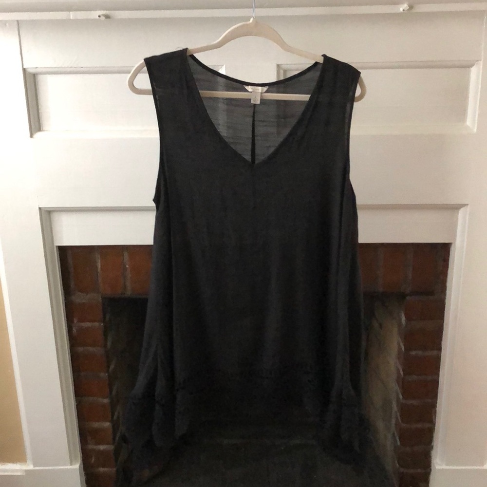Dressy black asymmetrical blouse